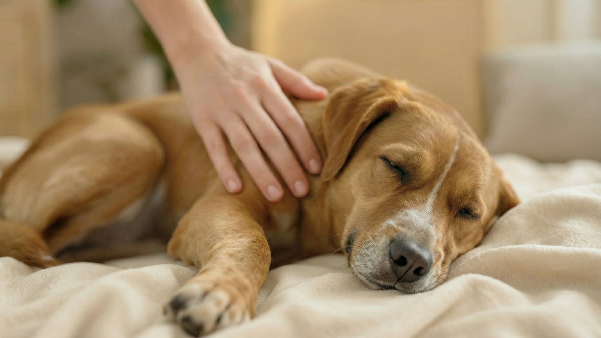 Hund genießt sanfte Osteopathie Behandlung